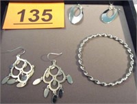 Jewelry Lot of Sterling Milor Earrings & Bracelet