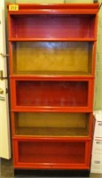 Painted Red  / Gold Lawyer's Bookcase