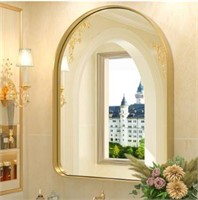 Tokeshimi Gold Arch Bathroom Mirror 24x32 Inch