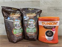 Dunkin 45oz & 2 bags Pablo’s pride whole coffee