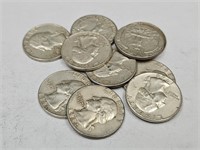 10- 1964 Washington Silver Quarter Coins