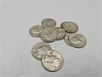 10-1964 Washington Silver Quarter Coins