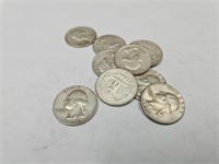 10- 1964 Washington Silver Quarter Coins