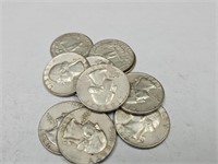 10- 1964 Washington Silver Quarter Coins