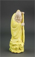 Chinese Qing Period Yellow Glazed Porcelain Figure