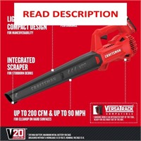 $79  CRAFTSMAN 20V Cordless Leaf Blower 2 Ah