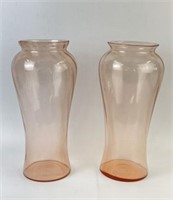 Pair of Colored Glass Vases