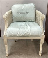 Barrel Chair w/ Cane Sides & Back and Ram Arms