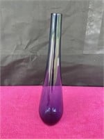 MCM blue art glass vase, 15.75"