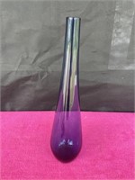 MCM blue art glass vase, 15.75"