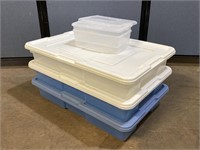 4 Various Size Plastic Totes W/ Lids