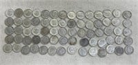 70 Roosevelt Silver Dimes US Coin Lot