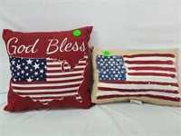American flag themed throw pillows set of 2