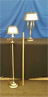 Pair of Antique look Brass Lamps w/ metal shades