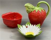 Strawberry Shaped Teapot & Bowl