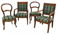 (4) FRENCH EMPIRE STYLE MAHOGANY ARM & SIDE CHAIRS