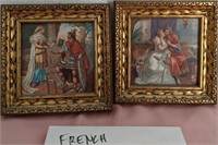 703 - PAIR OF FRAMED FRENCH MINIS 5X5"