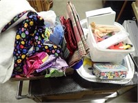(2) Boxes w/ Fabric, Dolls + Other Items!