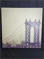 20"x20" NYC Manhatted Bridge & Empire State Canvas