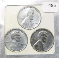 1943-P, D & S STEEL LINCOLN CENTS