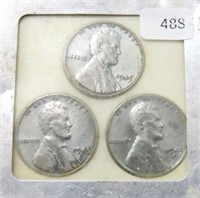 1943-P, D & S STEEL LINCOLN CENTS