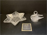 Glass Star Dish & Swan