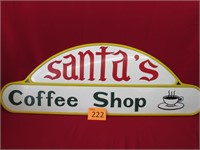 Super Vintage "Santas Coffee Shop" Sign