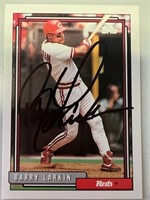 Reds Barry Larkin Signed Card with COA