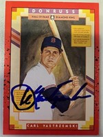 Carl Yastrzemski Signed Card with COA