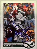 Eagles Keith Byars Signed Card with COA