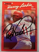 Reds Barry Larkin Signed Card with COA