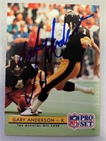 Steelers Gary Anderson Signed Card with COA