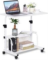 Portable Rolling Desk Adjustable Height Small