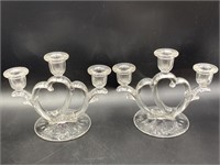 VTG Fostoria/ Imperial Candle Holders, Art glass