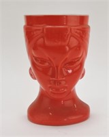 Red lady head vase/wall pocket 6 1/2"