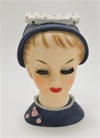 Relco lady head vase 7", nick to base rim