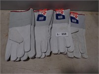 4 PAIR OF LEATHER WORKING GLOVES