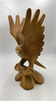 (17") hand carved wooden eagle