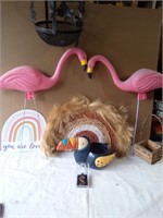 (2) Flamingos & Other Decorative