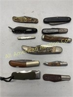 Eleven vintage knives, various brands, types, cond