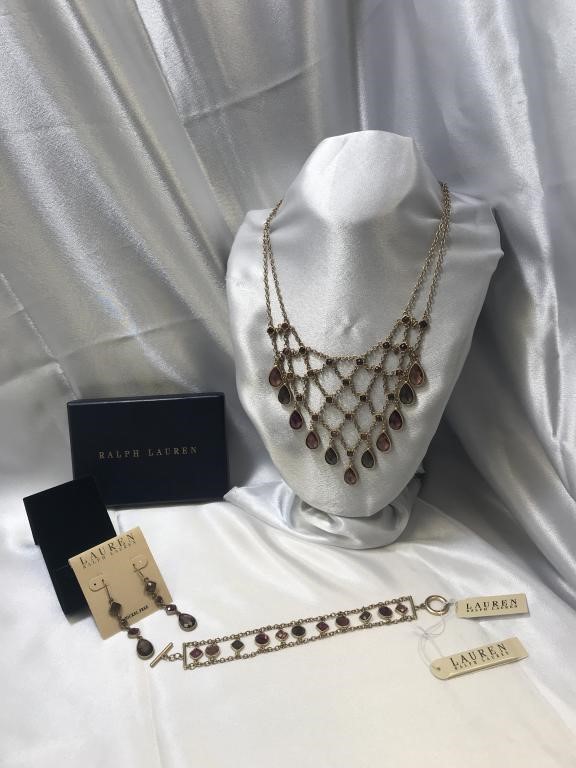 Ralph Lauren Bib Necklace, Bracelet& Earrings