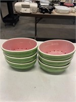 (6) Vintage Watermelon Shaped Bowls