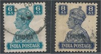 INDIA CHAMBA #98 & #99 USED FINE-VF