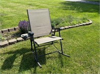 Foldable, rocking lawn chair