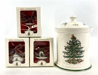 Spode Christmas Cookie Jar & Ornaments