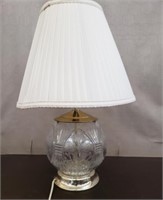 Vintage Cut Crystal Globe Lamp. Works