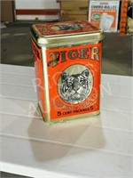 vintage tiger chewing tobacco tin - 9" h
