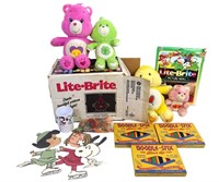 VINTAGE LITE BRITE, PLUSH TOYS AND MORE