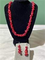 Red Stone Earring 7 Necklace