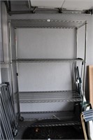 Rolling Wire Shelf Unit Approx. 4' x 6'